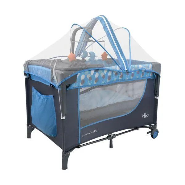 Corral Cuna Colecho para Bebé Kioto Azul - Happy Baby