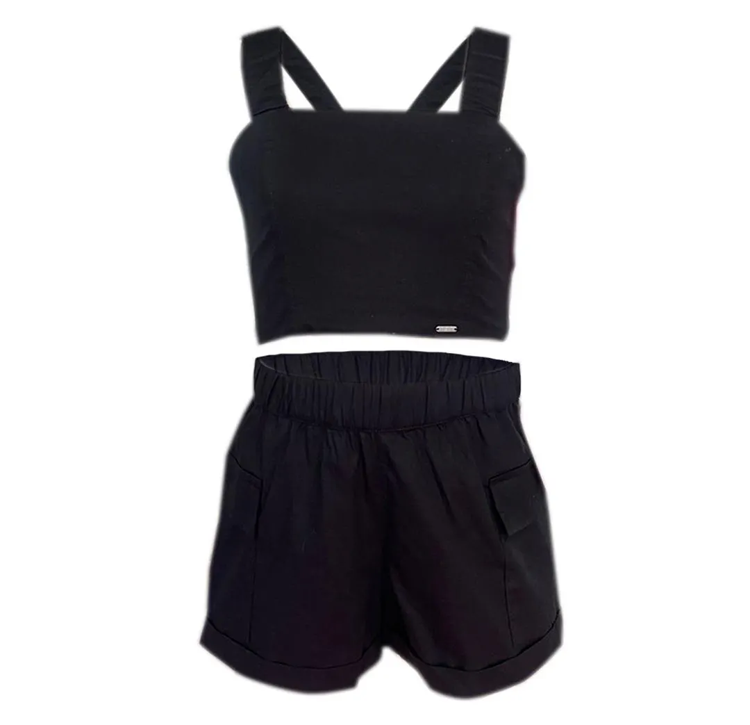 BLACK SHORT SET FOR GIRLS