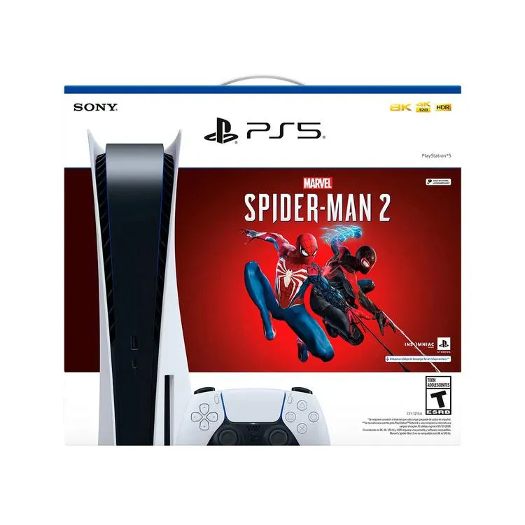 Consola P5 Estándar 825GB + 1 Control Dualsense + Voucher de descarga Juego Marvel's Spider-Man 2