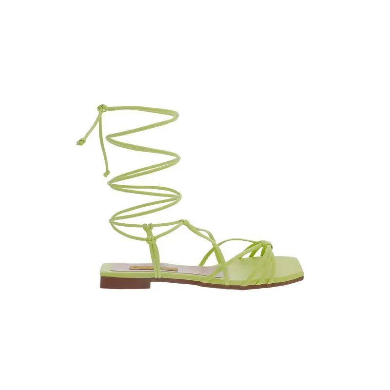 Sandalia Plana Verde para mujer Mar