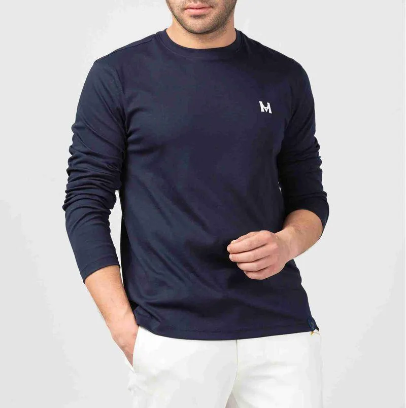 Camiseta manga larga azul tierra arriba