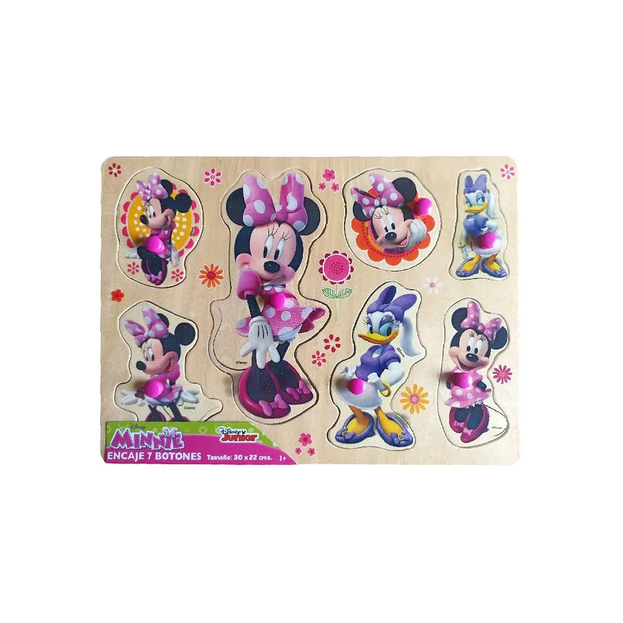Juego De Encaje Grande 7 Botones Minnie Mouse