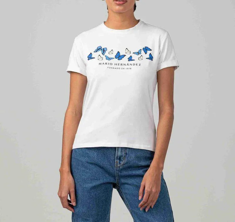 Camiseta mariposas bahia blanco Tierra Arriba