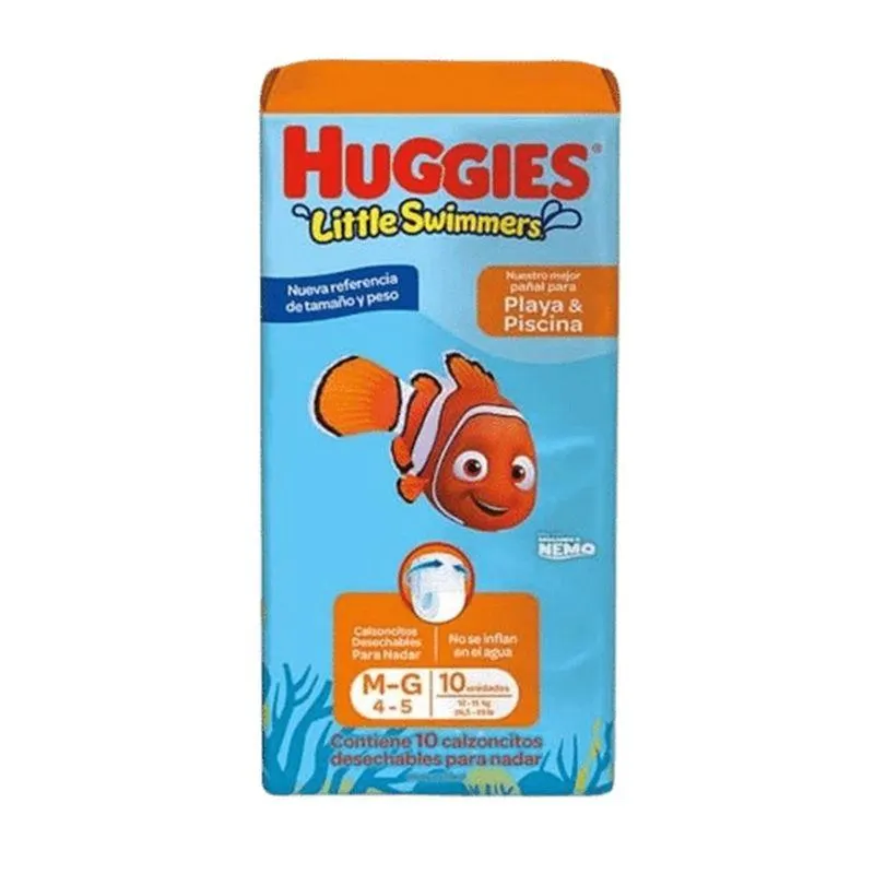 Panal Huggies Bano Little Swimmers Talla M-g X 10 Und