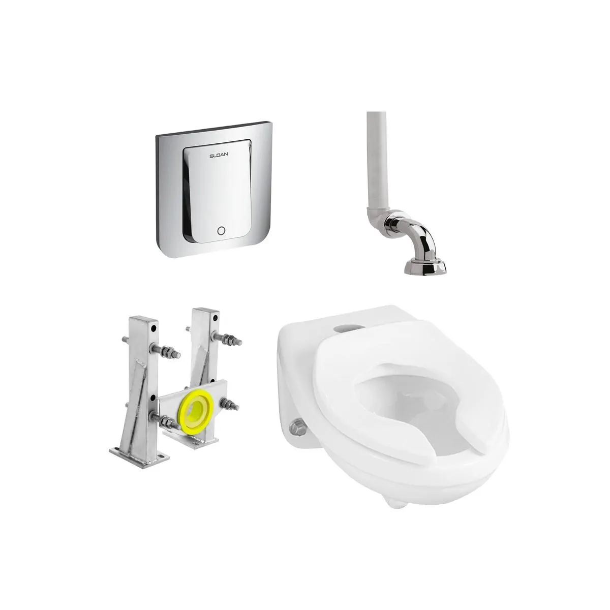 Kit Taza Erie entrada superior con fluxómetro Tru Flush push