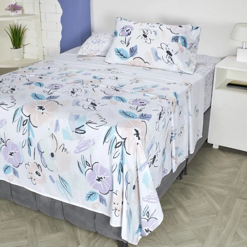 Juego de sábanas en tela 144 hilos estampado secret