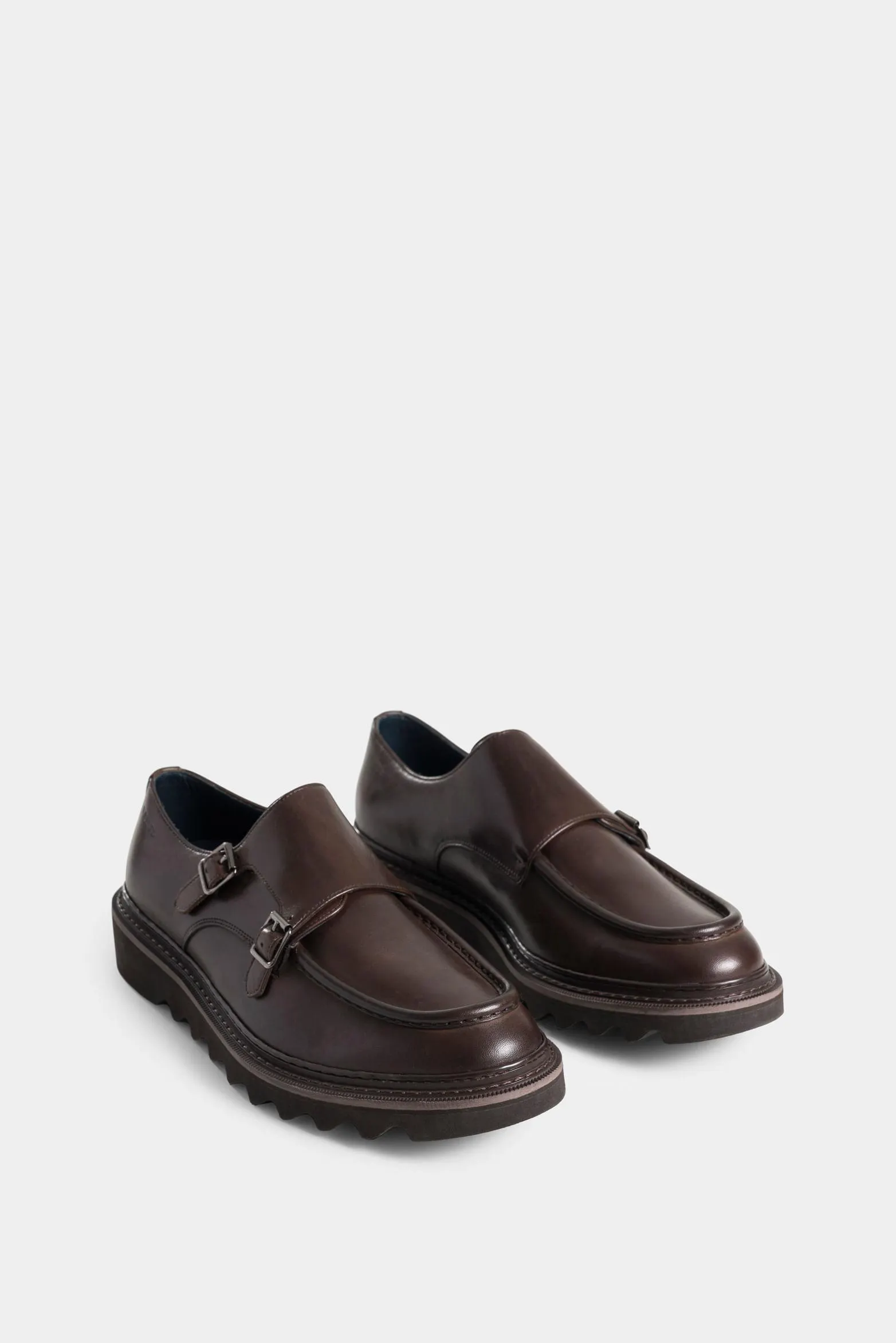 Mocasines loira de cuero para hombre silueta monkstrap