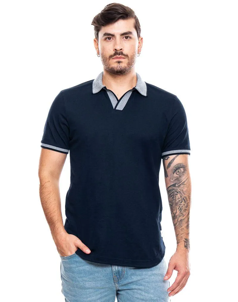 Polo Con Perilla Cruzada Con Tejidos En Contraste Eco Recycle