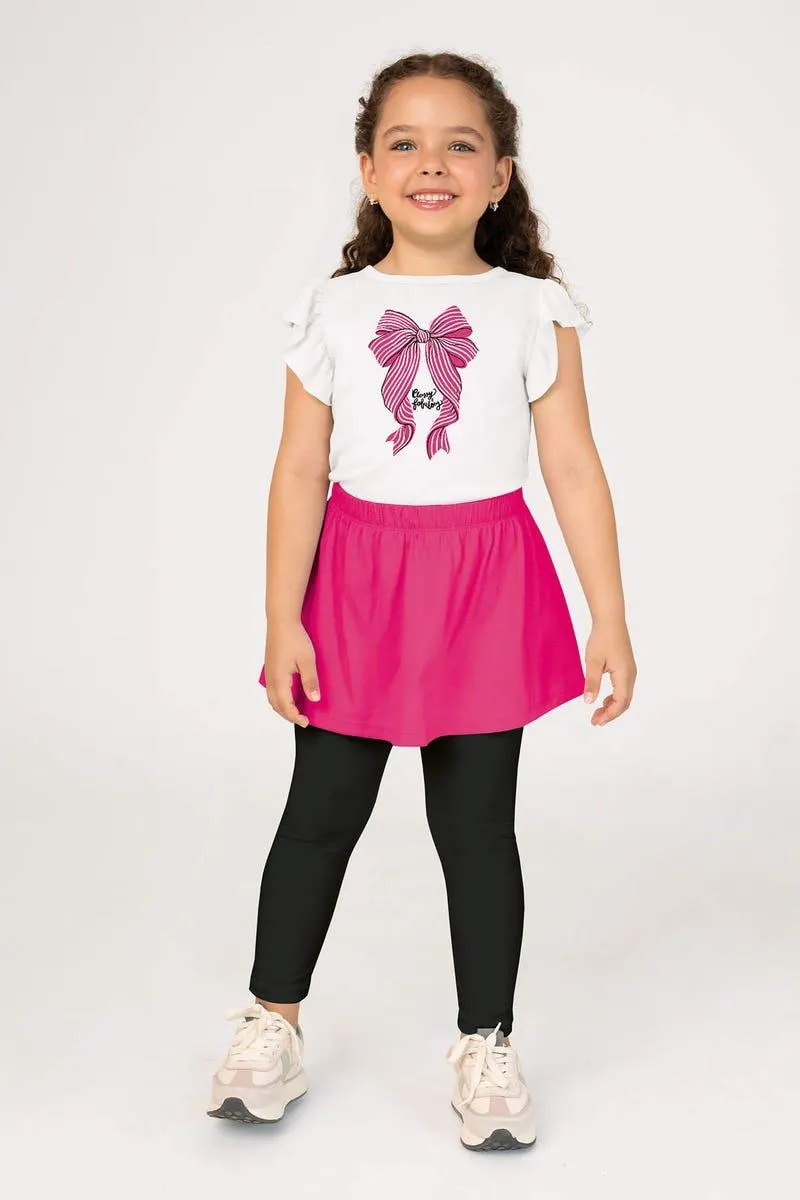 CONJUNTO X 3 CAMISETA-LEGGINGS-FALDA Multicolor