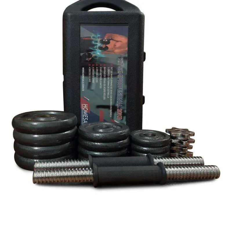 Kit Mancuernas Pesas 21Kg 44Lb Antideslizante Estuche Profe