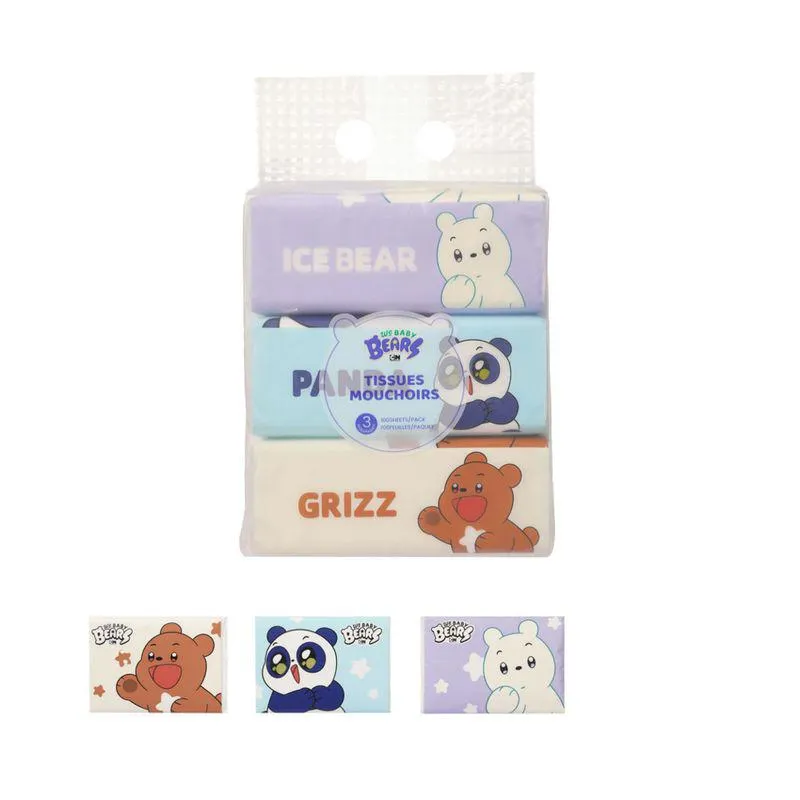 Pañuelos Desechables de La Colección We Bare Bears Baby 3 Paquetes