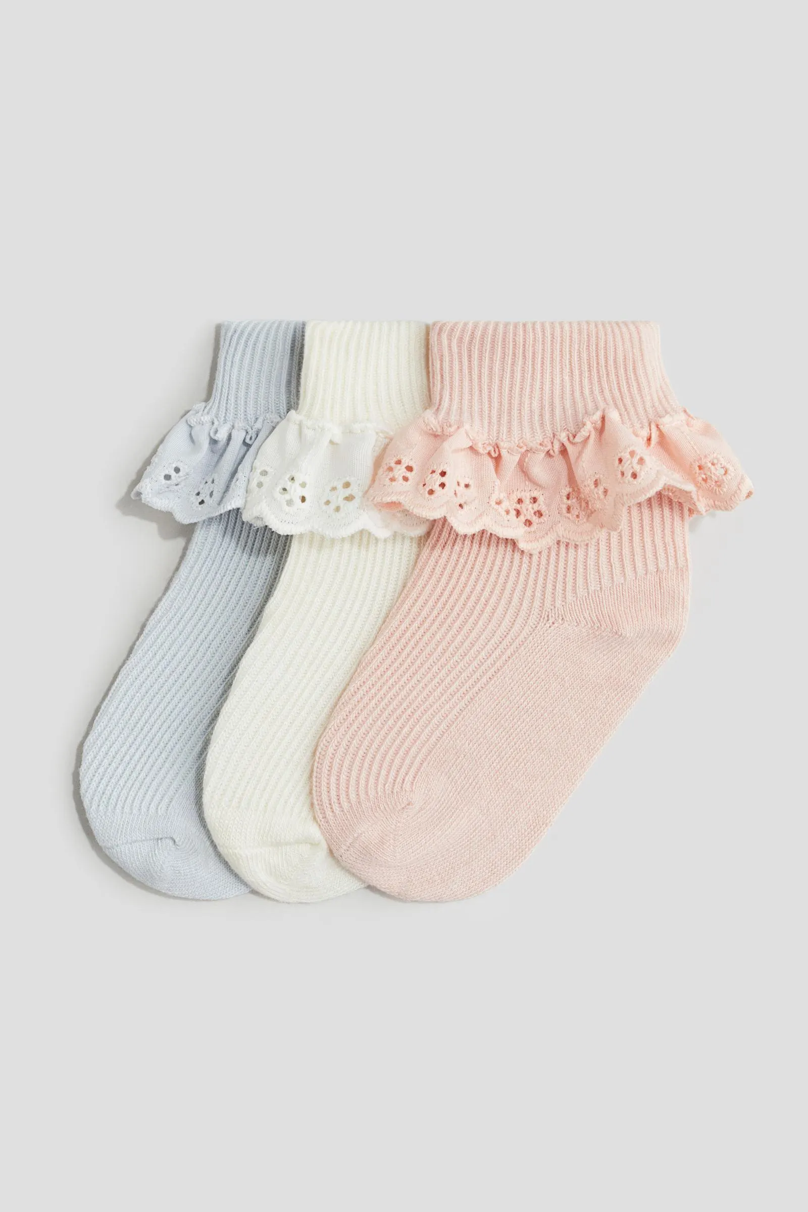 Pack de 3 medias con caña plegable fileteada