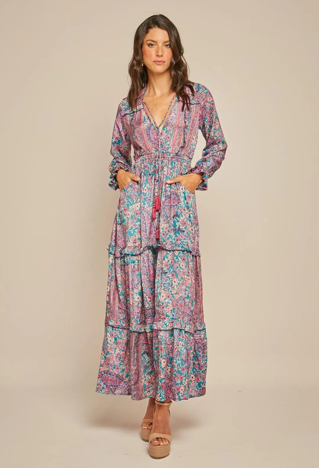 Vestido Largo Estampado Mujer - SALE