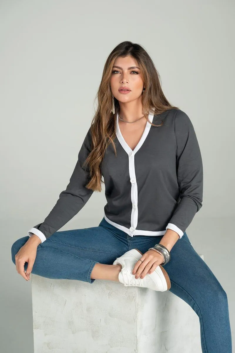 BUZO MANGA LARGA Gris