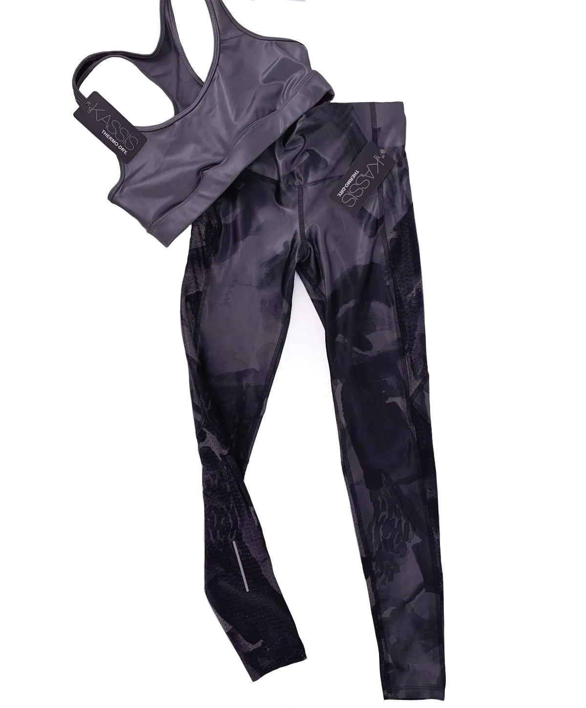 SET TOBILLERO OLIVA GRAY + TOP GRIS OSCURO