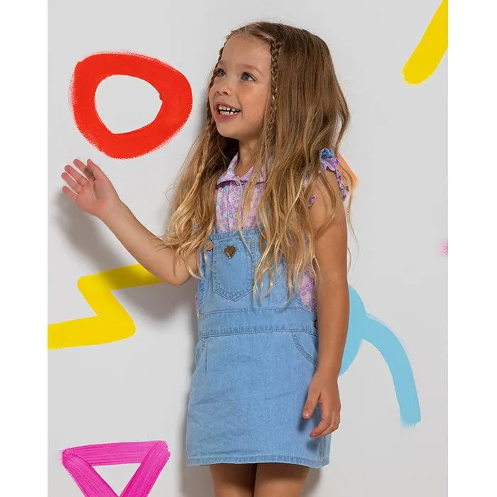 Jardinera Jazmin lavado claro para bebé niña