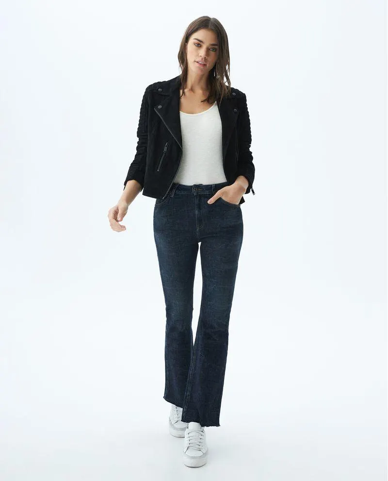 Jean de Mujer Super High Rise, High Cosmo, Bota Relaxed - Azul Ultra Oscuro