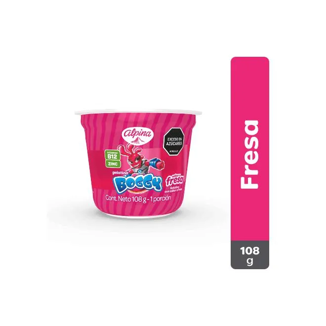 Gelatina Boggy Fresa Vaso 108 g