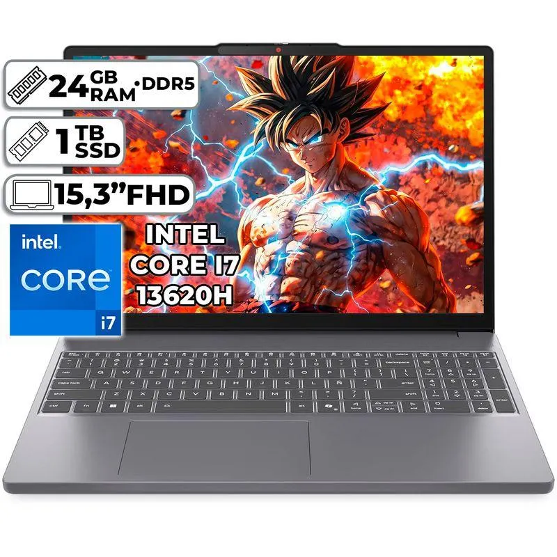 PORTÁTIL LENOVO SLIM 3 15IRH10 INTEL CORE I7-13620H 24GB RAM 1TB SSD 15.3" FHD WUXGA