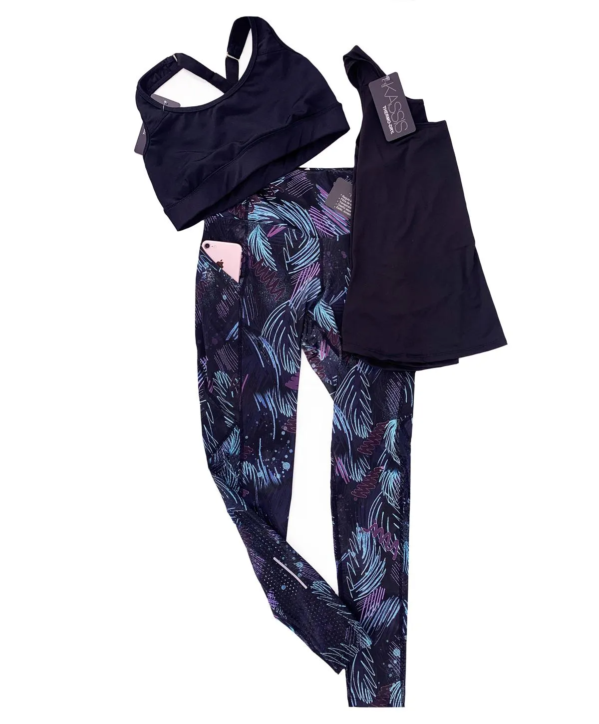 KIT TOBILLERO PALM + TOP + BLUSA NEGRA