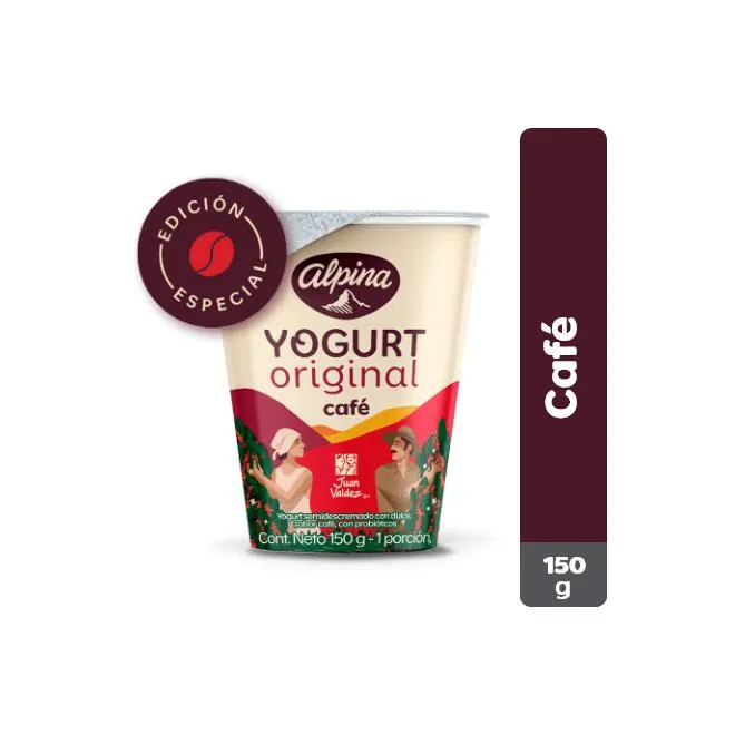 Yogurt original de café Juan Valdez vaso 150 g