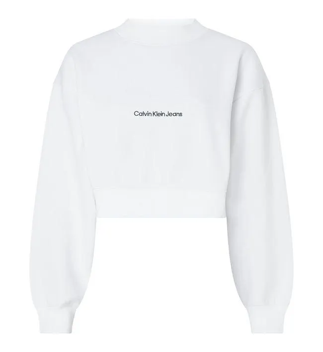 Buzo Cropped Mujer Blanco Calvin Klein