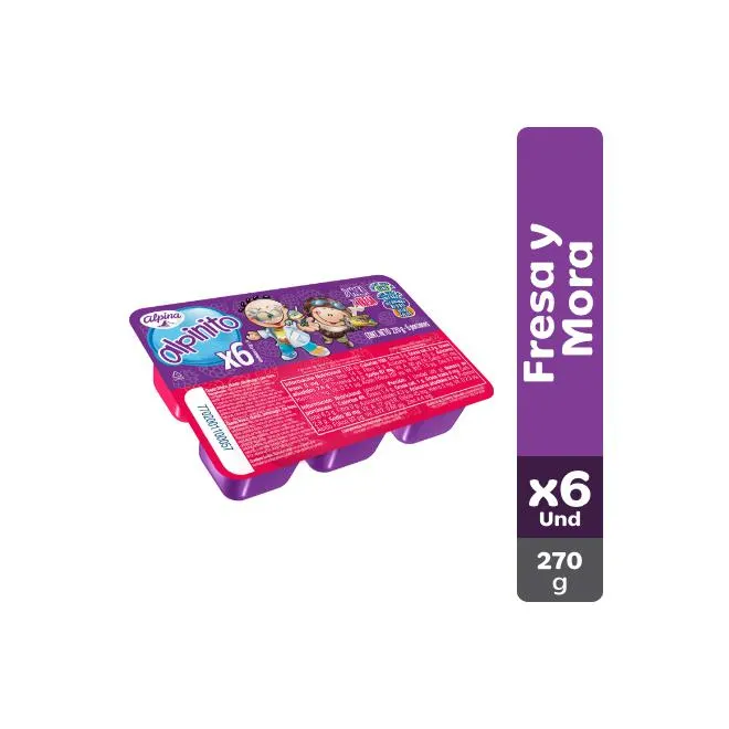 Alpinito Fresa y Mora x6 Und Vaso 45 g