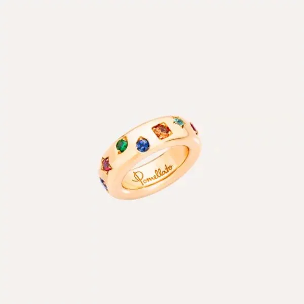 Anillo Pomellato Iconica Oro Rosa 18k, piedras de color