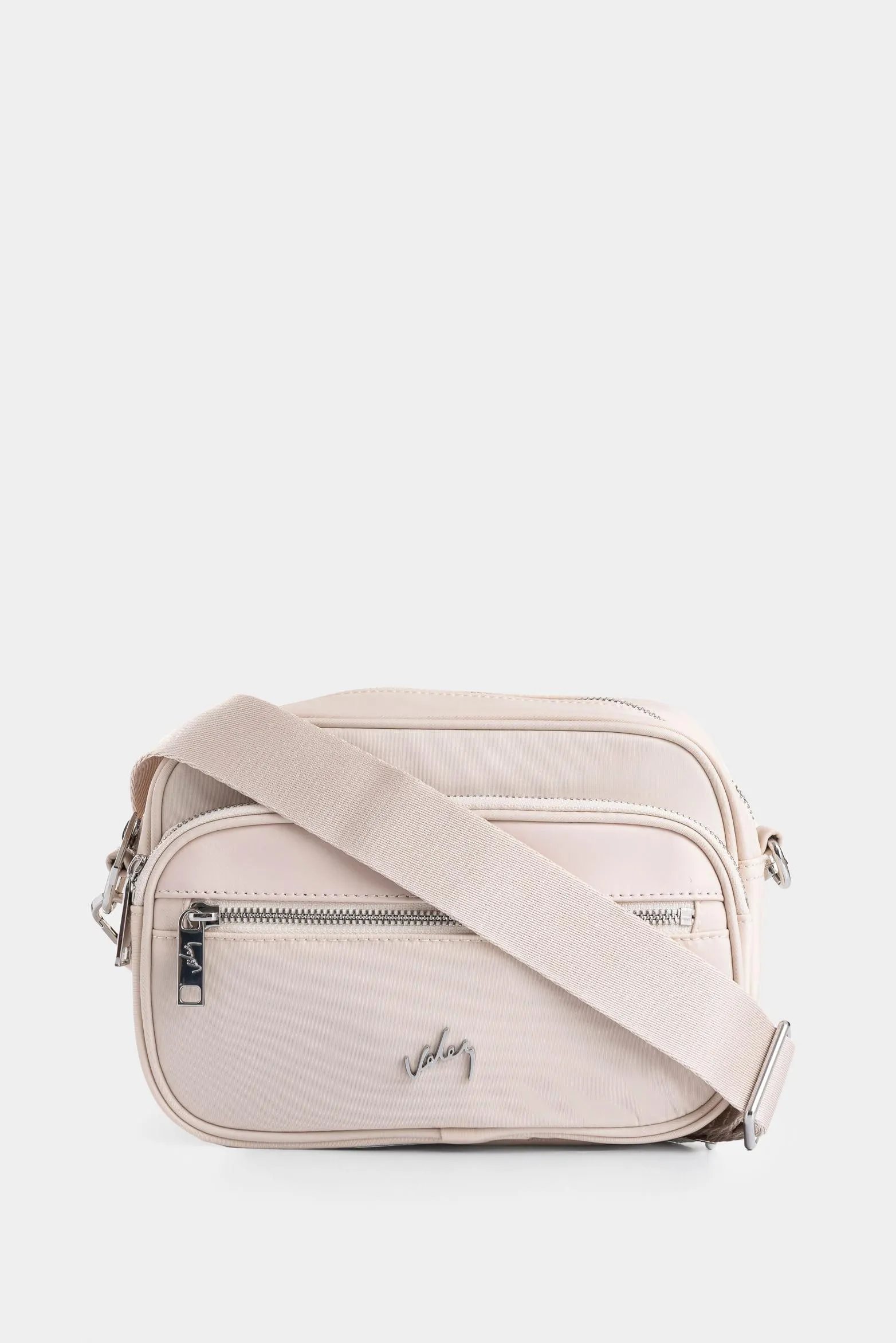 Manos libres Camelia en lona para mujer detalle cuero