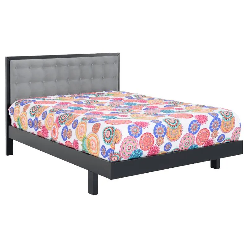 CAMA IBG BOREAL 1,40*1,90 NEGRO/TAP. GRIS