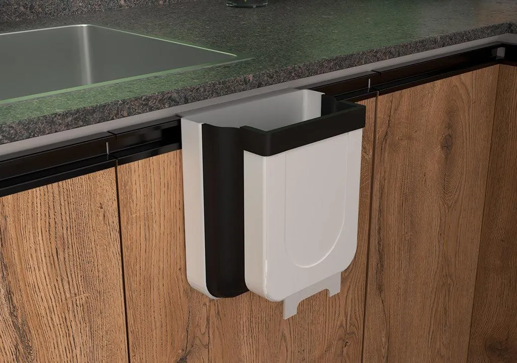 Basurera plástica blanca de 6l plegable