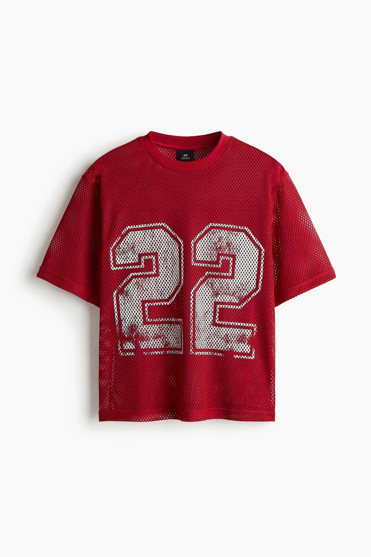 Camiseta Oversized Fit en malla con estampado