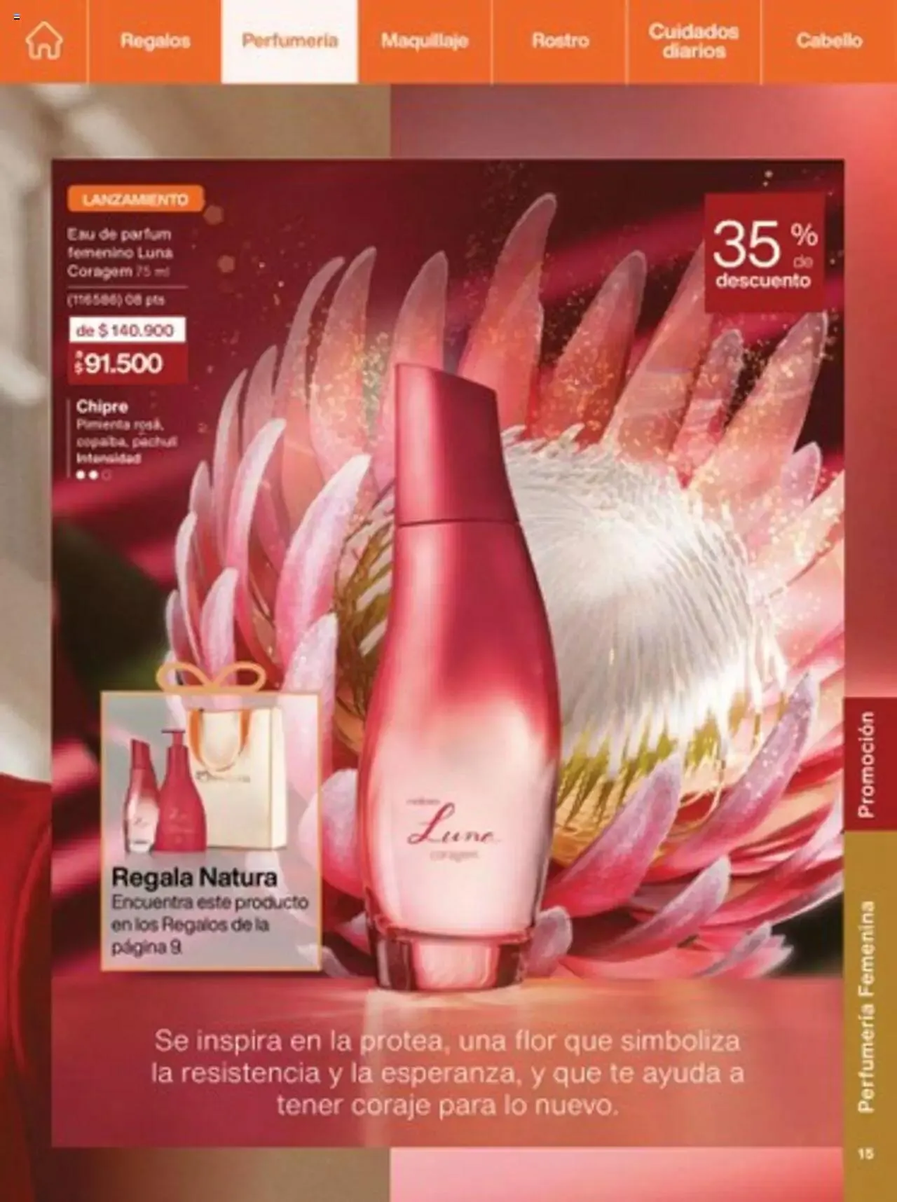 Catalogo de Natura - C14 Nueva Bruma Hidra Fix y Primer Facial FPS 40 1 de octubre al 31 de diciembre 2023 - Pag 15