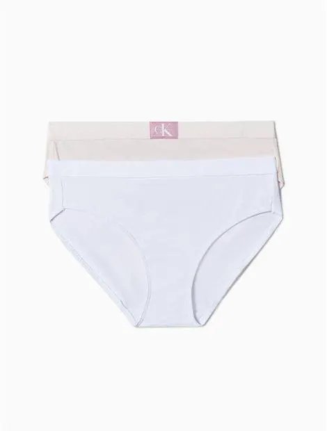 Panties Niña Gris Algodón 2 Piezas Bikini Blanco Calvin Klein