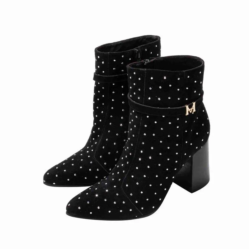 Bota alessia brillantes negro Glamour