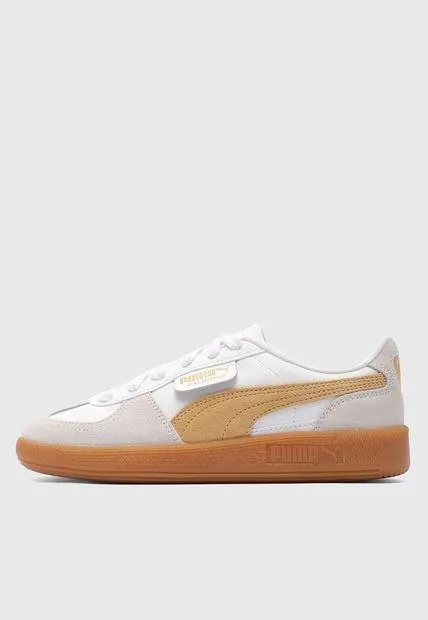 Tenis Lifestyle Blanco-Gris-Nude PUMA Palermo Leather