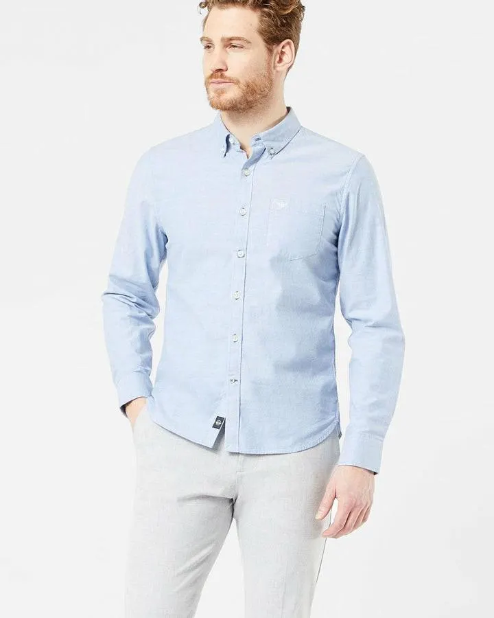 Camisas Dockers Stretch Oxford,Slim Fit Hombre Azules | XFTCB4869