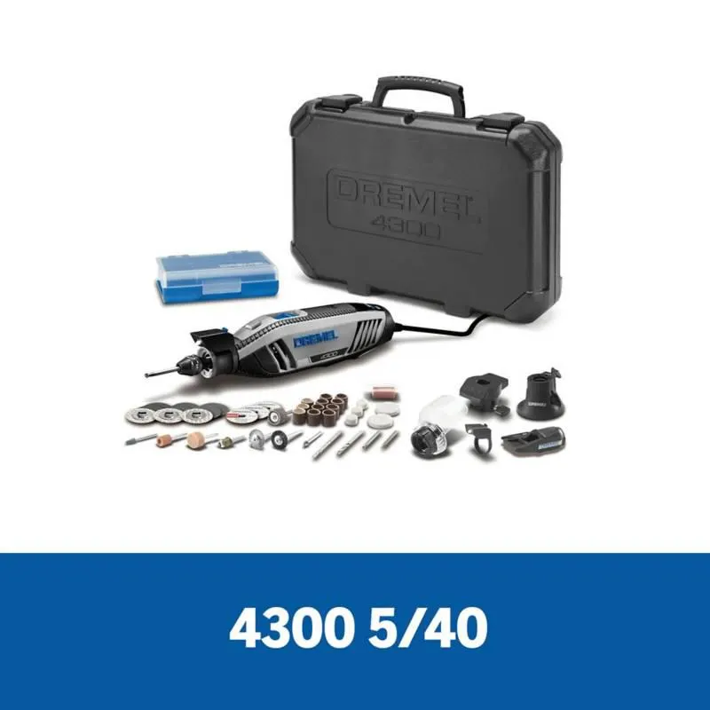 Dremel 4300 Mototool com 5 Acoples y 40 Accesorios + Maleta