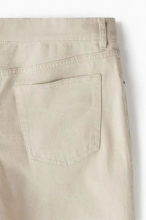 Shorts Slim Fit en sarga de algodón