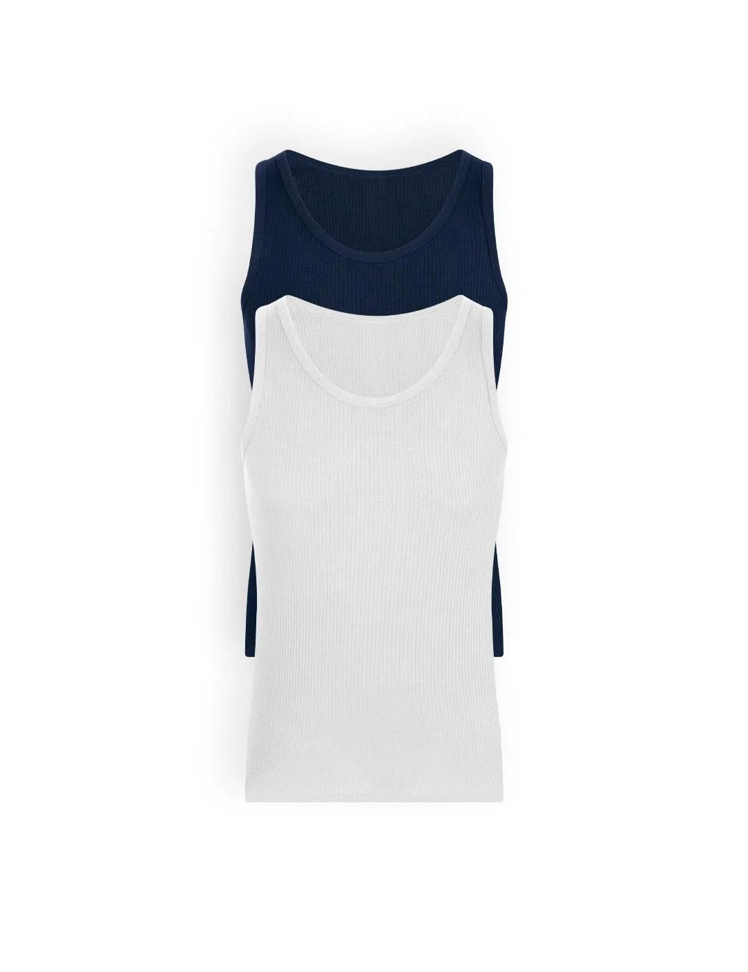 Camiseta rib cuello redondo manga sisa acanalada (Pack X2)(2203)