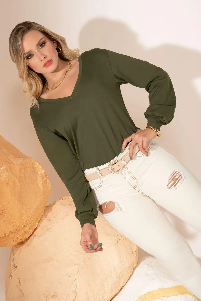 BUZO MANGA LARGA Verde