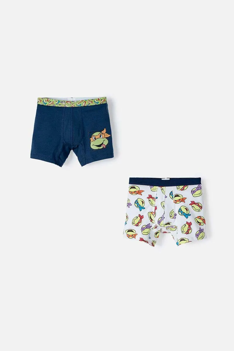 Pack boxers de las Tortugas Ninja azul oscuro/blanco para niño