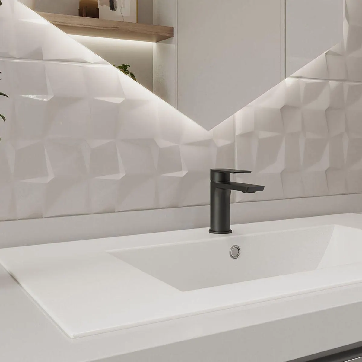 Griferia Llavamanos Baja Squadra Negro