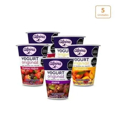 Yogurt Alpina Original surtido x 5 unds