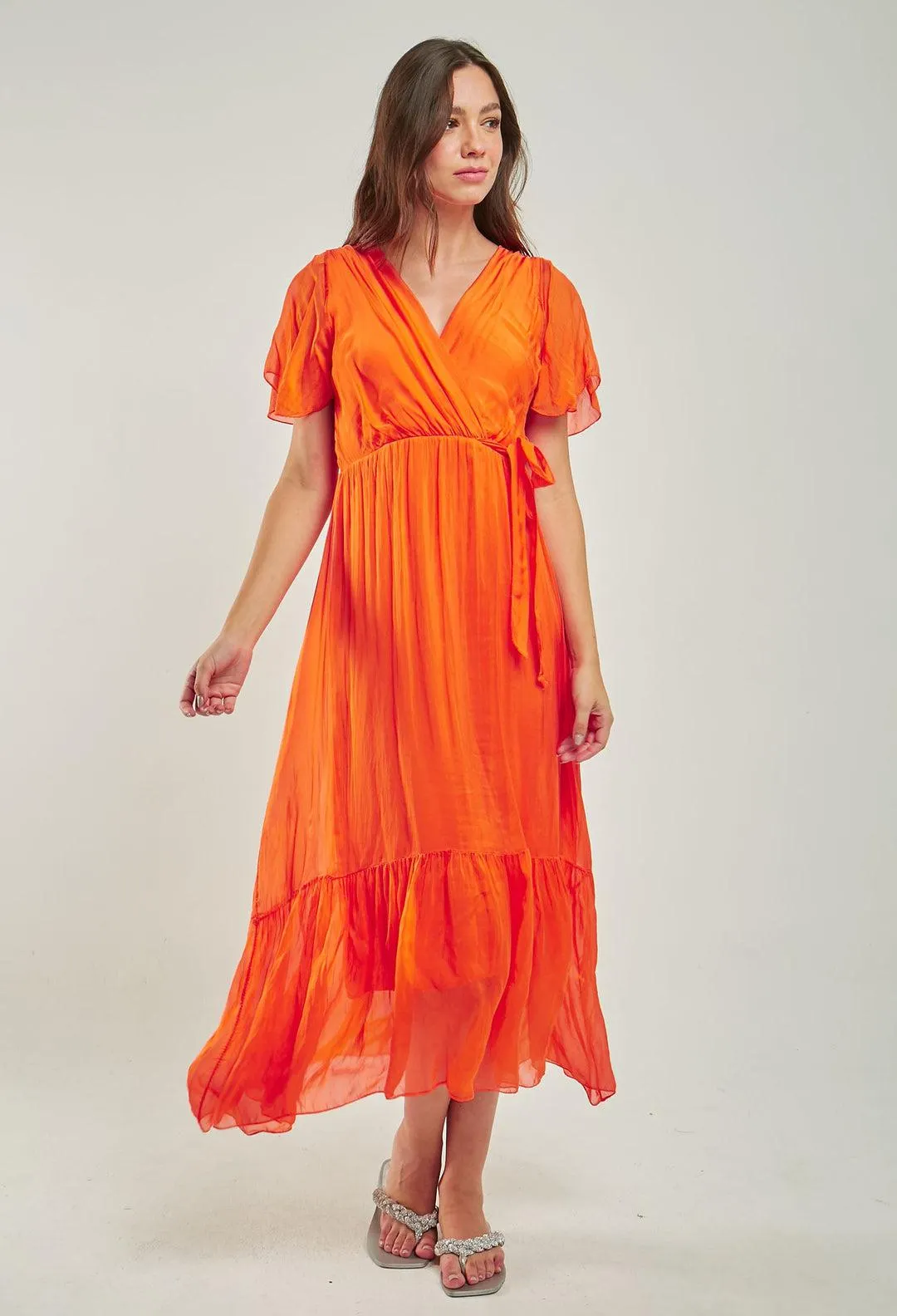 Vestido Midi Seda Mujer - SALE