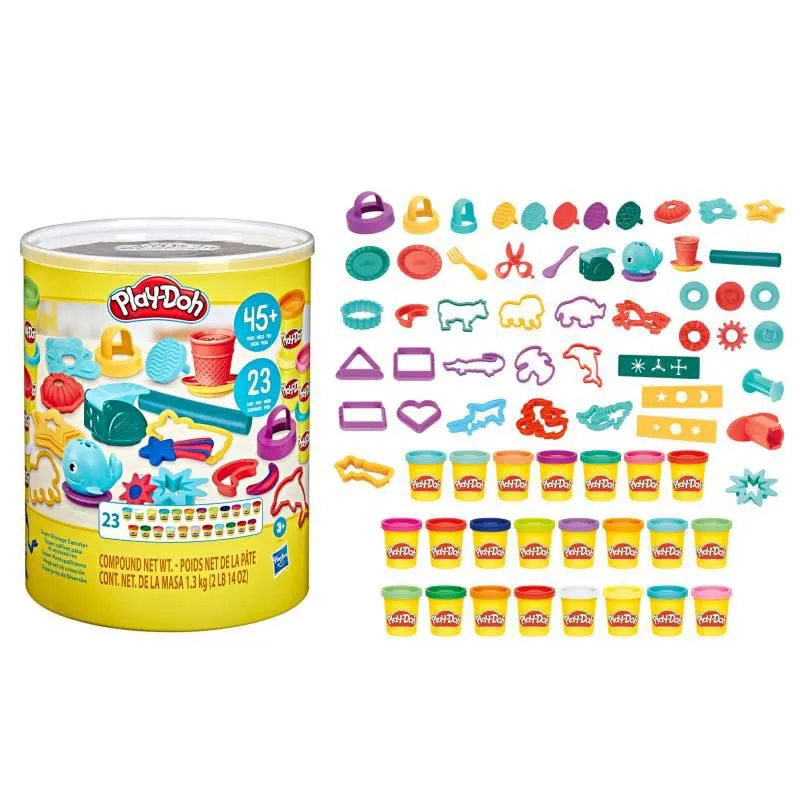 Mega Kit de Creación PlayDoh, Incluye (45 Accesorios + 23 Tarros de Palastilina), Apartir de los 3 años