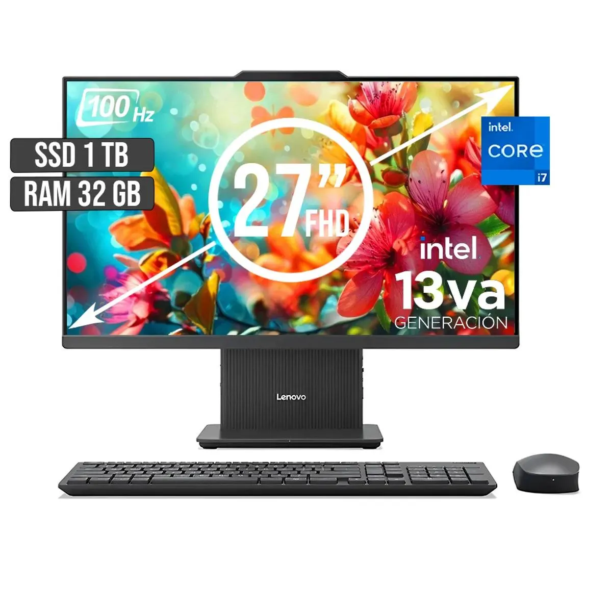 TODO EN UNO LENOVO INTEL CORE I7-13620H SSD 1TB RAM 32GB LED 27 FHD 100Hz