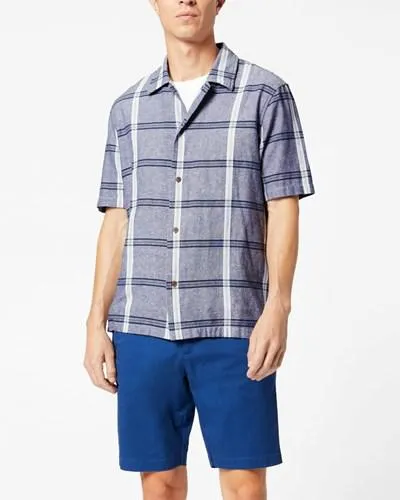 Camisas Dockers Flax Woven Shirt,Regular Fit Hombre Azules | GRMOE5309