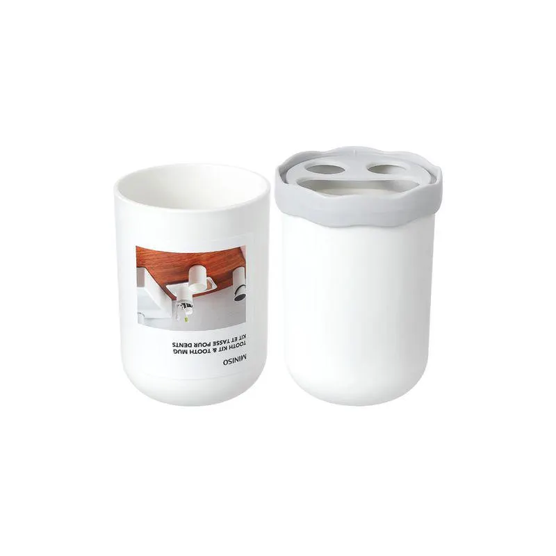 Taza Portacepillos De Dientes y De Enjuague Blanco