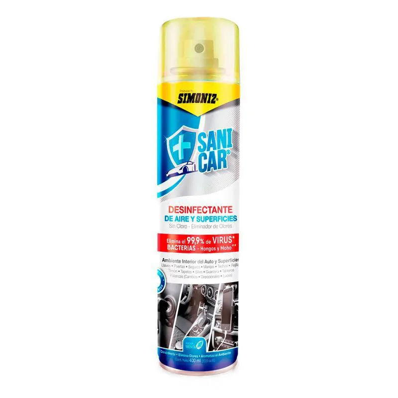 Desinfectante Simoniz aire y superficies sani car menta x 400ml